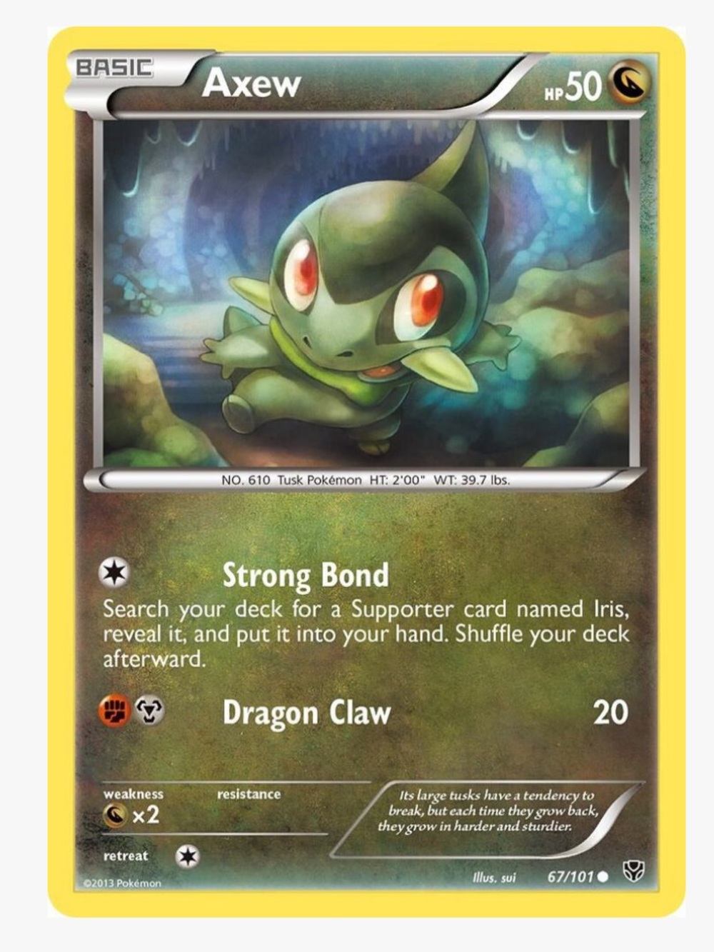 Axew Plasma Blast Pokemon Trading Card